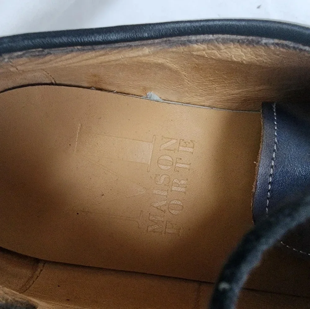 Maison Forte Asahi Classic Black Oxford Leather Tie Ups s 8.5